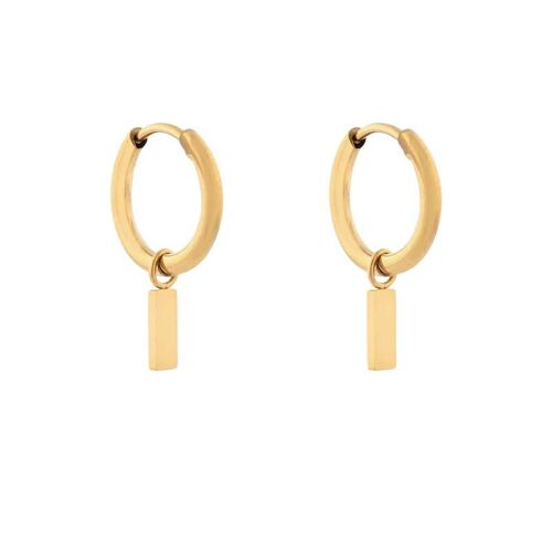 Earrings minimalistic bar small - gold