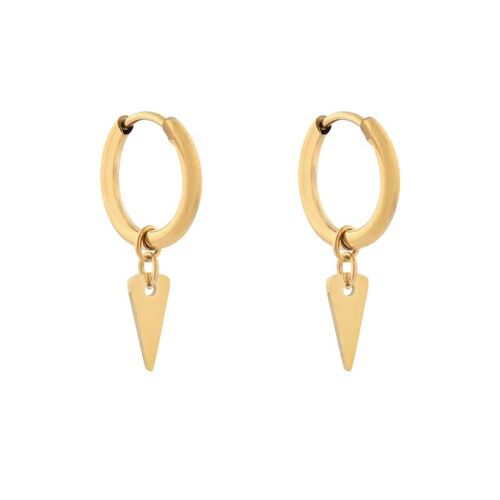 Earrings minimalistic triangle large - gold