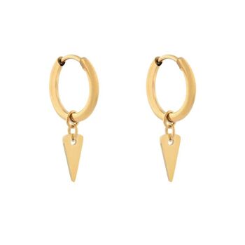 BOUCLES D'OREILLES MINIMALISTE TRIANGLE GRAND - OR