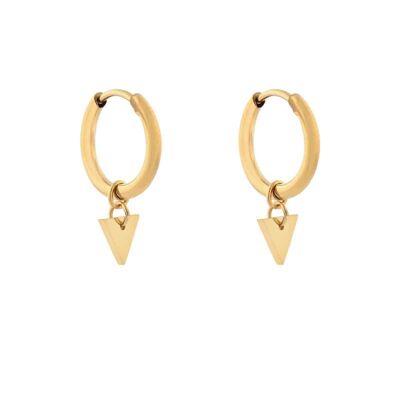 Earrings minimalistic triangle small - gold