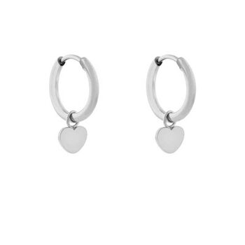 BOUCLES D'OREILLES COEUR MINIMALISTE - ARGENT