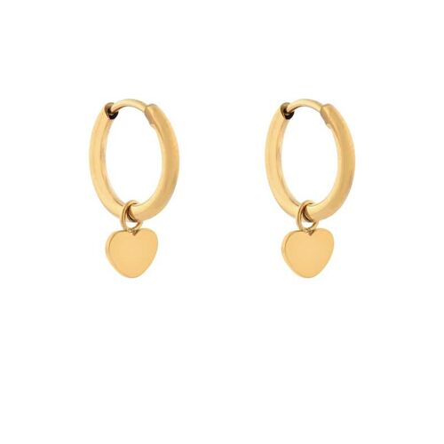 Earrings minimalistic heart - gold