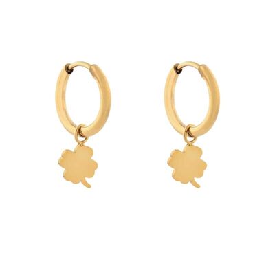 Earrings minimalistic clover - gold
