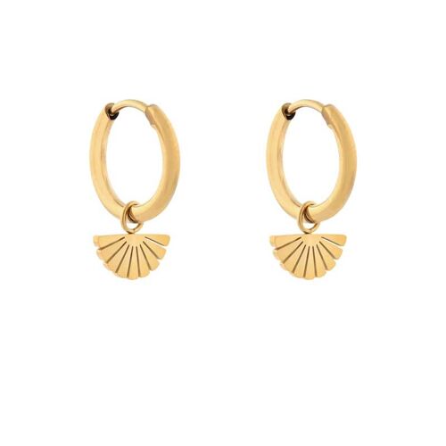 Earrings minimalistic fan - gold