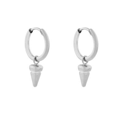 BOUCLES D'OREILLES BARRE DE CORNE MINIMALISTE - ARGENT