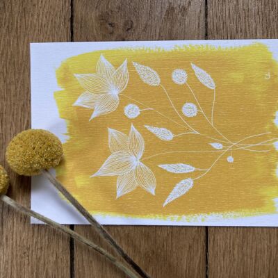 Carte postale -  Primeur jaune moutarde