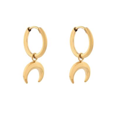 PENDIENTES MINIMALISTA CUERNO GRANDE - ORO