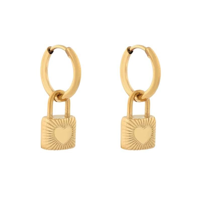 OHRRINGE MINIMALISTISCHES SCHLOSS GROSS - GOLD
