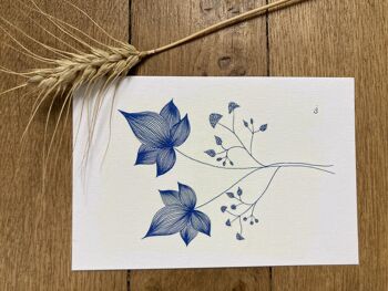 Carte postale - Primeur bleue et blanche 1