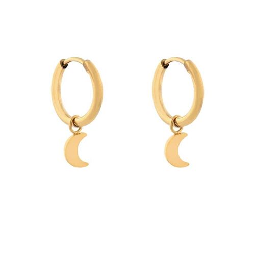 Earrings minimalistic moon small - gold