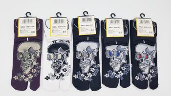 Chaussettes Japonaises Tabi en Coton et Motif Crâne Tête de mort Taille Fr 40 - 45 2