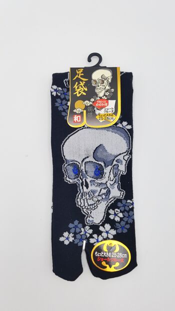 Chaussettes Japonaises Tabi en Coton et Motif Crâne Tête de mort Taille Fr 40 - 45 6
