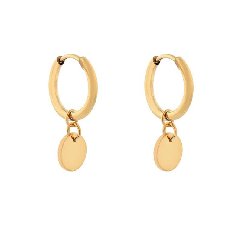 OHRRINGE MINIMALISTISCHE MÜNZE - GOLD