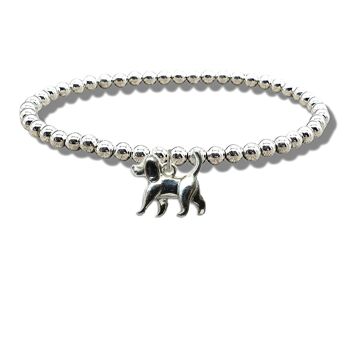 Bracelet Perlé Argent Chien Marchant 1