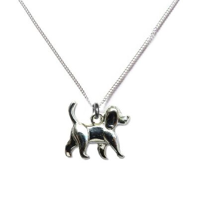 Walking Dog Silver Necklace