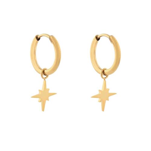 Earrings minimalistic northstar large - gold