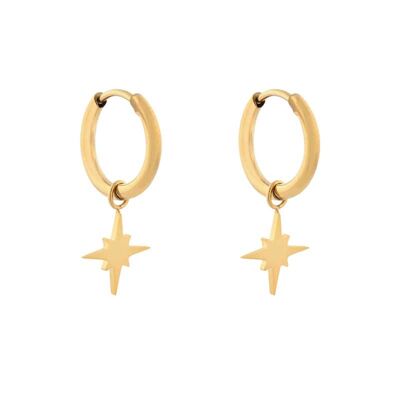 Earrings minimalistic northstar large - gold