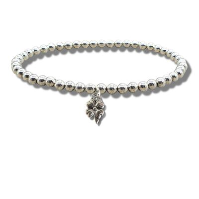 Blumen-Silber-Perlen-Armband
