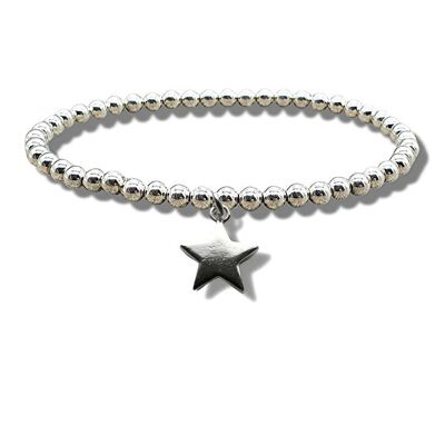 Stern-Silber-Perlen-Armband