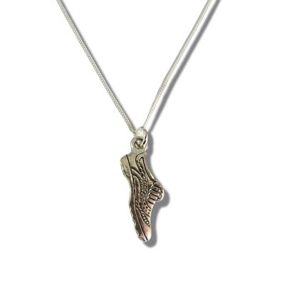 Collier en argent chaussure de course