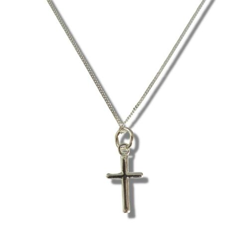 Girls Mini Cross Silver Necklace
