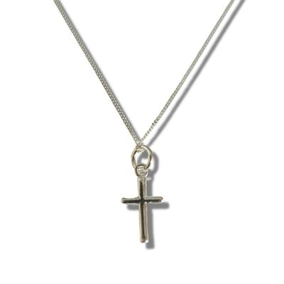 Mädchen Mini Kreuz Silber Halskette