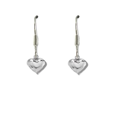 Girls Mini Puff Heart Drop Earrings