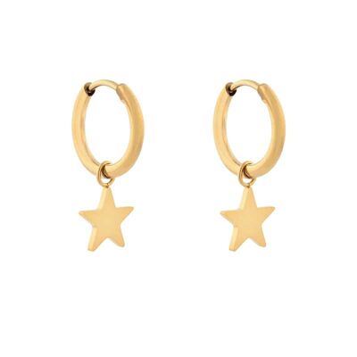 Earrings minimalistic star large - gold