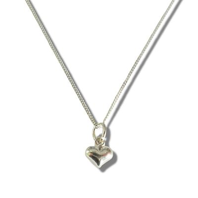Mädchen-Mini-Hauch-Herz-Silber-Halskette