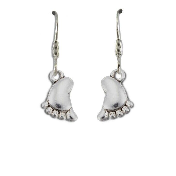 Boucles d'oreilles pendantes pied de bébé