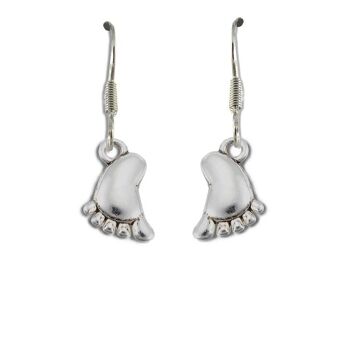 Boucles d'oreilles pendantes pied de bébé 1