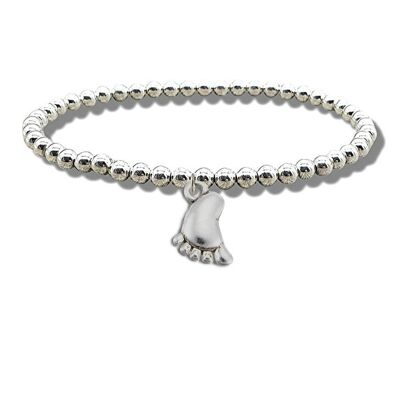Baby-Fuß-Silber-Perlen-Armband