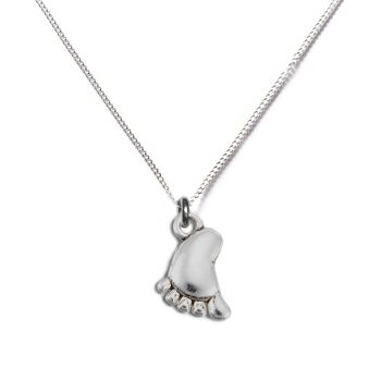 Collier Argent Pied de Bébé 1