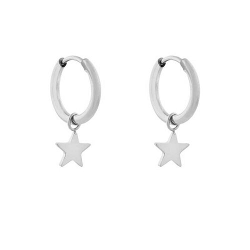 Earrings minimalistic star small - silver
