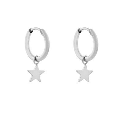 Earrings minimalistic star small - silver