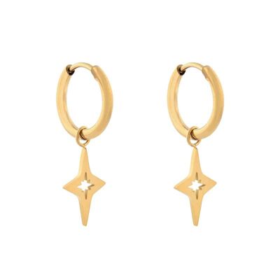 Earrings minimalistic starry - gold