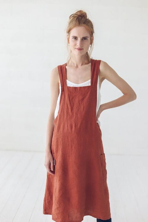 Japanese Style Pinafore Apron in Various Colors
