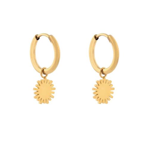 Earrings minimalistic sun - gold