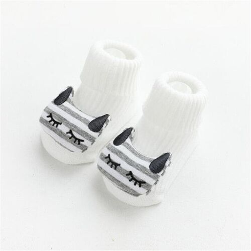 Clean White Kitten Cotton Baby Socks