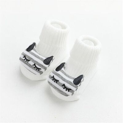 Clean White Kitten Cotton Baby Socks