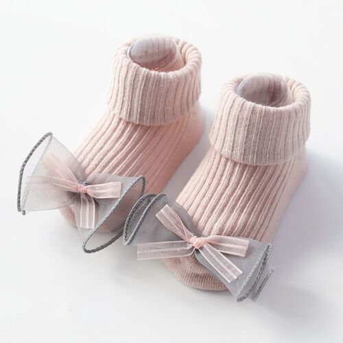 Pink with Bow Cotton Baby Socks