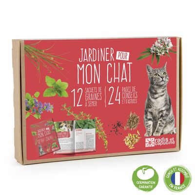 TOP NOEL - Coffret de graines "Jardiner pour mon chat " 12 variétés