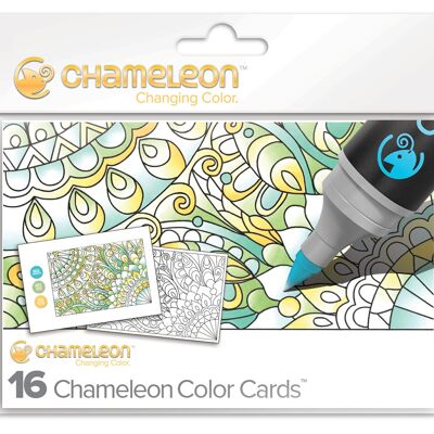 Cartes de coloriage chameleon pens - thème motifs floraux