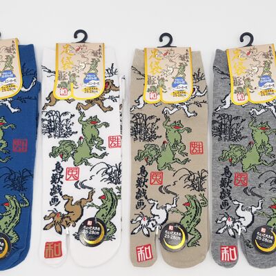 Chaussettes Japonaises Tabi en Coton et Motif Grenouille & Lapin Taille Fr 40 - 45