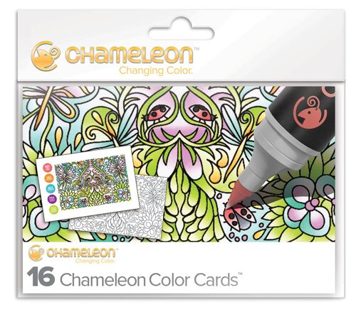 Cartes de coloriage chameleon pens - thème reflets d'images