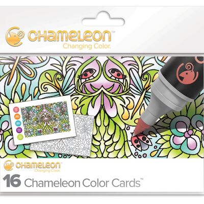 Cartes de coloriage chameleon pens - thème reflets d'images