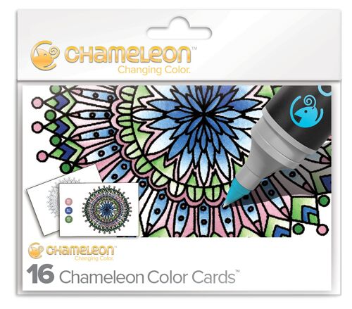 Cartes de coloriage chameleon pens - thème mini-mandalas