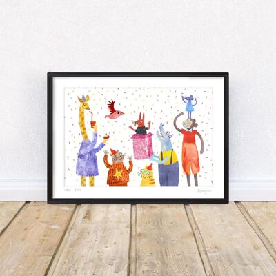 Party Animals' A4 Art Print
