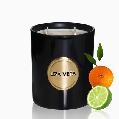 Sweet Orange & Bergamot Scented Candle - Black Gloss
