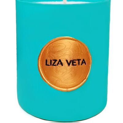 Bergamot & Patchouli Scented Candle - Turquoise Matte